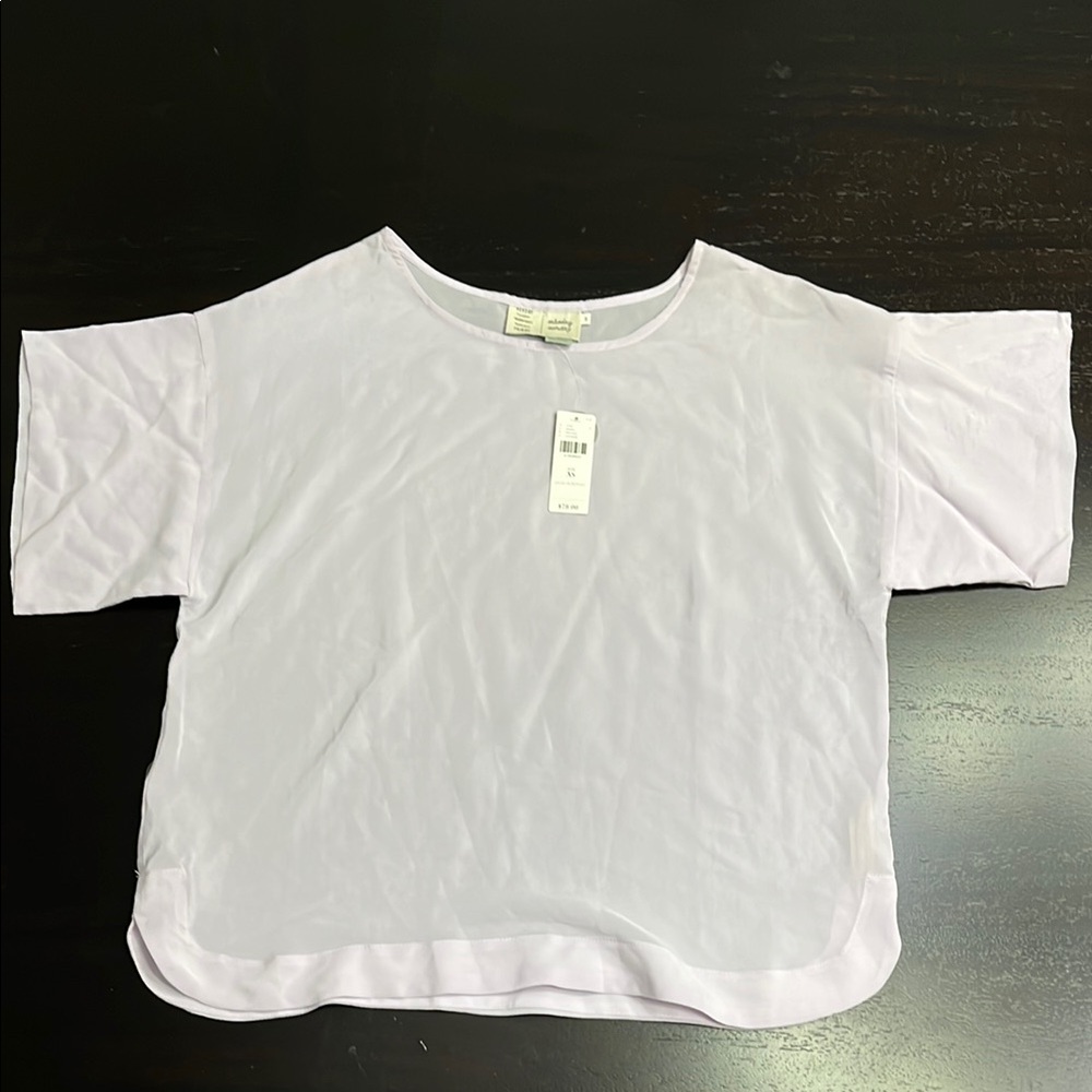 Anthropologie Light Purple Sheer Top, Size Women’s XS